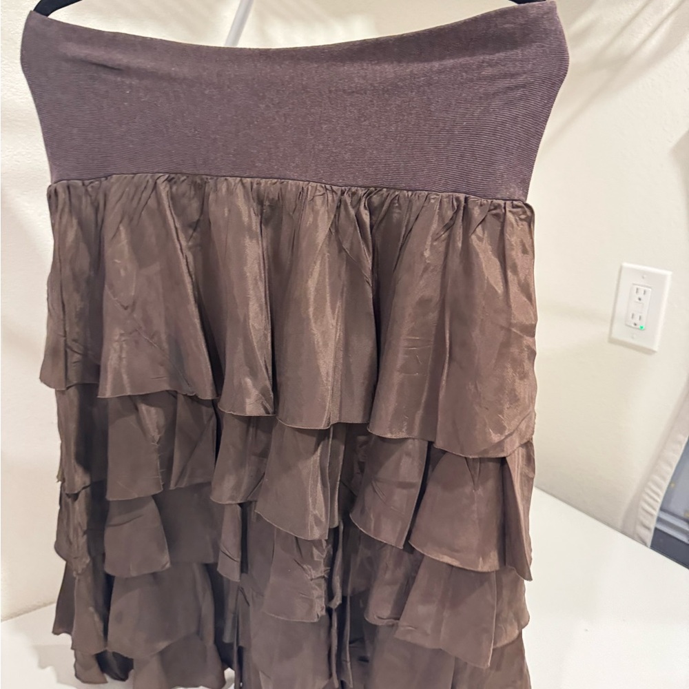 Neesh  by d.a.r.Elegant Brown Tiered Skirt